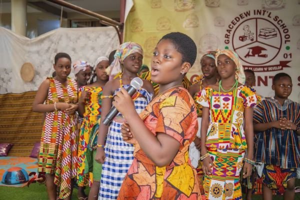 A Gracedew pupil performing on Cultural Day
