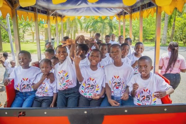 Gracedew pupils riding the park train on an excursion
