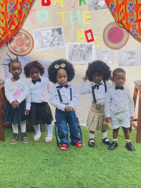 Young Gracedew pupils dressed up for the Back to the 80s heritage day